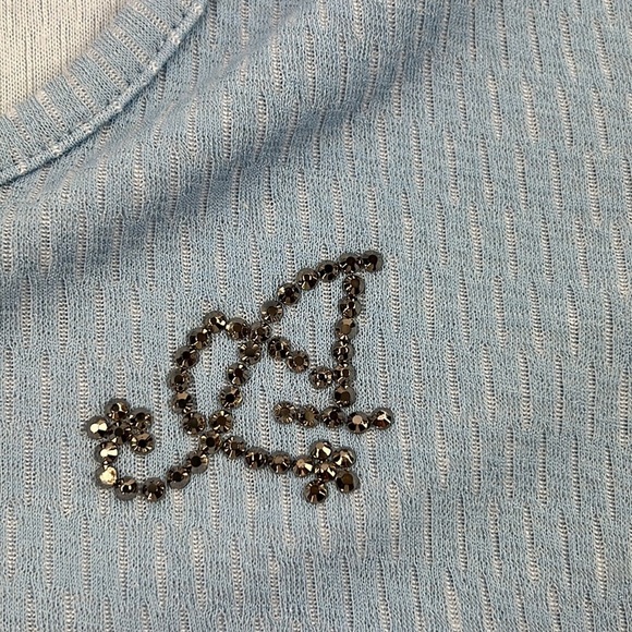 Apee - A Bathing Ape Blue V-Neck Crop Top - Picture 4 of 11